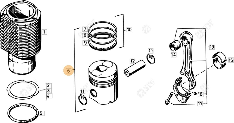 Pièces agricoles - Pieces moteur - PISTON Deutz-Fahr origine