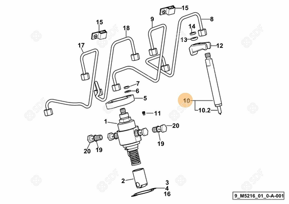 Pièces agricoles - Pieces moteur - injecteur complet ø 17