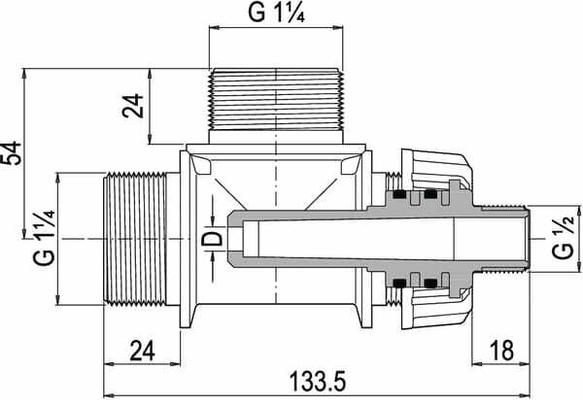 Pièces agricoles - Pièce Pulvérisateur - Raccord 3 voies a. venturi 5mm