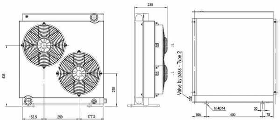 Pièces agricoles - Hydraulique - Refroidisseur d'huile by-pass
