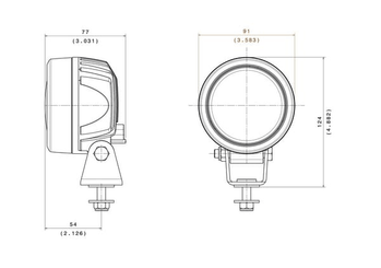 Pièces agricoles - Eclairage - Phare de travail LED, 29W, 2800lm, ronde, 12-24V, Ø 91mm, Flood, 6 LED, Deutsch plug, SL-RL / SLA-RLA