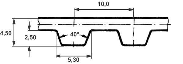Pièces agricoles - Transmission - Courroie dent. s. fin T10-25mm