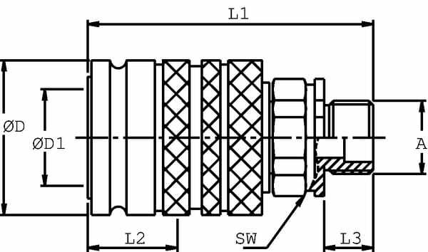 Pièces agricoles - Hydraulique - Coupleur femelle 1/2-3/8 BSP