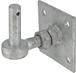 Pièces agricoles - Fasteners - Gond réglable sur plaque Ø19x65 100x100