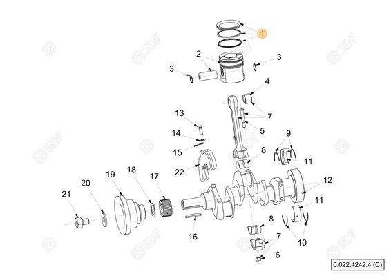 Pièces agricoles - Pieces moteur - serie fasce elast. Deutz-Fahr origine