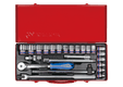 Coffret de douilles 1/2" 24 pièces cliquet 72 dents