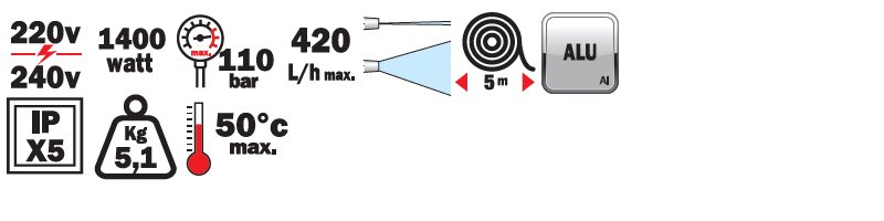 Materiels - Nettoyeur haute pression - NETTOYEUR HAUTE PRESSION "RX1" 110 BARS AVEC ACCESSOIRES