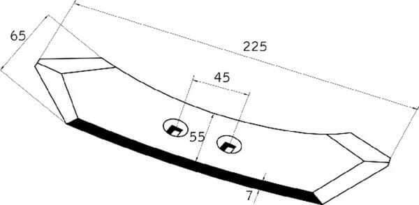 Pièces agricoles - Travail du sol - Soc 60x8x230 entraxe 45 mm