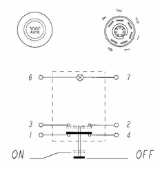 Pièces agricoles - Electricité - Interrupteur à poussoir, vibration, rond, jaune
