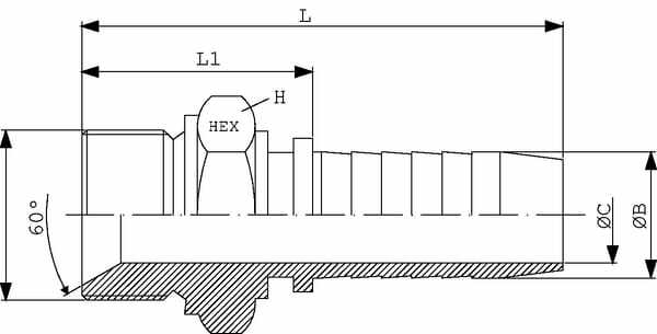 Pièces agricoles - Hydraulique - Raccord à sertir DN13-1/2-BSP inox