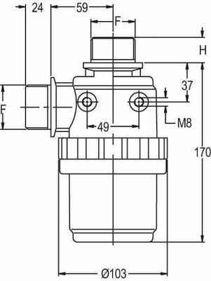 Pièces agricoles - Pièce Pulvérisateur - Filtre d'aspiration 1 1/4"M 100 l/min 50 mailles
