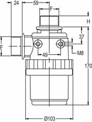 Pièces agricoles - Pièce Pulvérisateur - Filtre d'aspiration 1 1/4"M 100 l/min 50 mailles