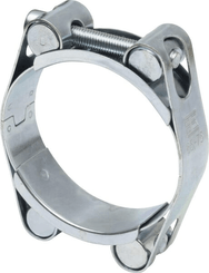 Pièces agricoles - Fasteners - Collier de serrage, 65-75 mm double boulon, double bande DIN912 zingué Kramp