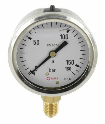 Pièces agricoles - Hydraulique - Manomètre Ø63 0-160bar ¼" inf.