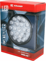 Pièces agricoles - Eclairage - Phare de travail LED rond 36W 2850lm, 10/30V, Ø 113.9mm, faisceau large 18 LED Kramp
