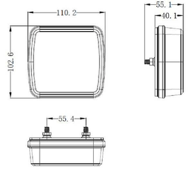 Pièces agricoles - Eclairage - Jeu de lumières LED, 12-24V, boulonné à l'arrière, câble de 7,5m, Kramp