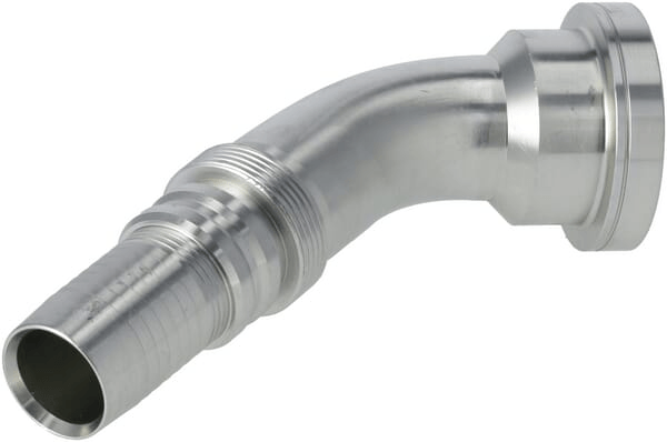 Pièces agricoles - Hydraulique - Raccord à sertir 4SH-DN32 avec flasque ø63,5 mm 45°