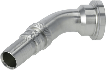 Pièces agricoles - Hydraulique - Raccord à sertir 4SH-DN32 avec flasque ø63,5 mm 45°