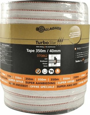 Pièces agricoles - Cloture,Jardin & Sylviculture - Ruban TurboStar 40mm blc 350m