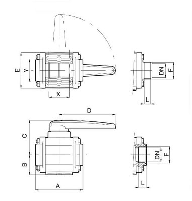 Pièces agricoles - Pièce Pulvérisateur - Robinet à boisseau sphérique 2 voies 1 1/4" 16 bar