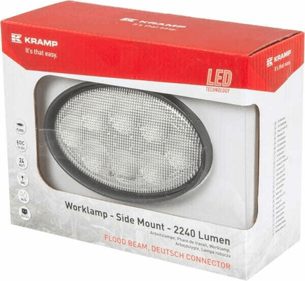 Pièces agricoles - Eclairage - Phare de travail LED, 24 W, 2240 lm, ovale, faisceau large , Kramp