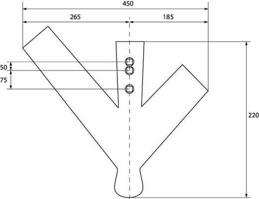Pièces agricoles - Travail du sol - Soc à branches inégales d 320/240x8