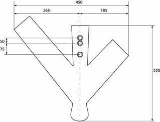 Pièces agricoles - Travail du sol - Soc à branches inégales d 320/240x8