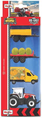 Loisirs - Jouets - Massey Ferguson 4 pack mini machines de travail ferme
