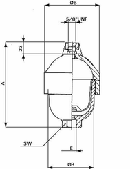 Pièces agricoles - Hydraulique - Accumulateur 0,1L 210 bars
