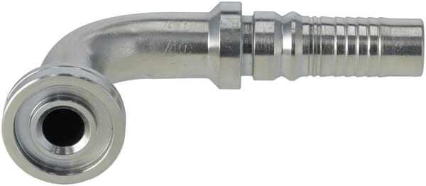 Pièces agricoles - Hydraulique - Raccord à sertir 4SH-DN16 avec flasque ø31,8 mm 90°
