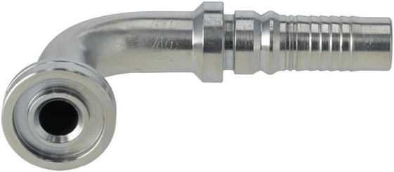Pièces agricoles - Hydraulique - Raccord à sertir 4SH-DN16 avec flasque ø31,8 mm 90°