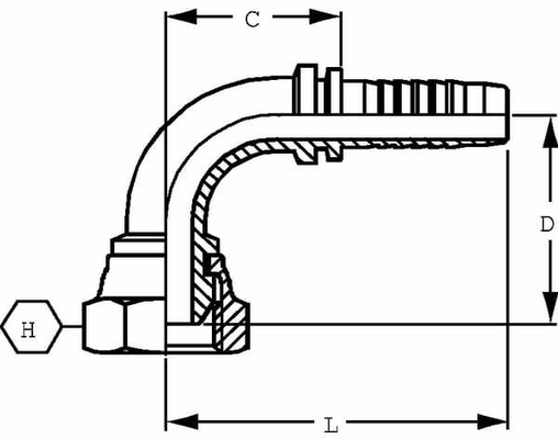Pièces agricoles - Hydraulique - Raccord DN20-DIN30 90°
