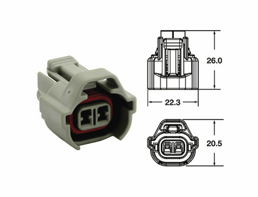 Pièces Quad & Motos - Outillage - Connectique femelle série 090 SMTO BIHR type origine 2 voies gris - 5 pcs