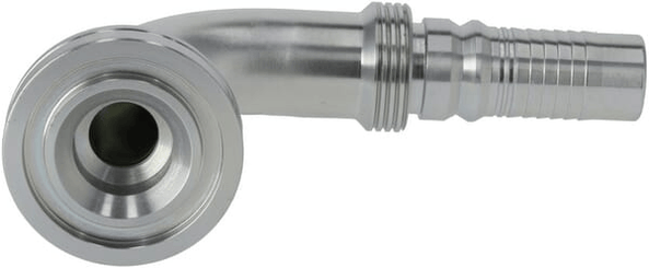 Pièces agricoles - Hydraulique - Raccord à sertir 4SH-DN20 avec flasque ø47,6 mm 90°