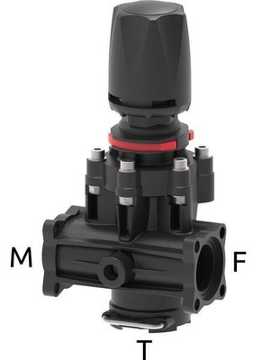 Pièces agricoles - Pièce Pulvérisateur - Soupape de décharge manuelle à membrane avec accouplement à fourche T5