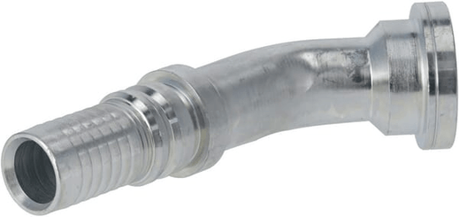 Pièces agricoles - Hydraulique - Raccord à sertir 4SH-DN25 avec flasque ø47,6 mm 45°