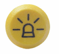 Interrupteur poussoir, gyrophare, rond, jaune