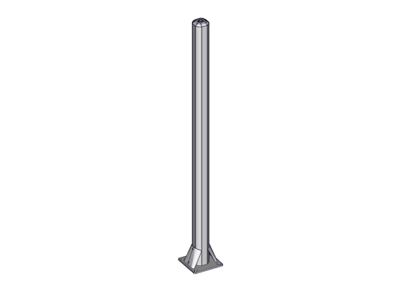 Accessoires et options matériel  - Matériel d'élevage - autre - POTEAU LOGETTE TREFLE D.102MM SUR PLATINE L.1.66M