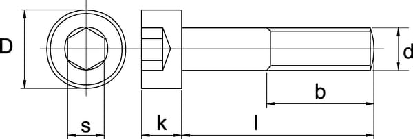 Pièces agricoles - Fasteners - Vis à tête cylindrique à six pans creux DIN912 M8x150 acier 12.9 Kramp