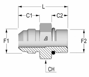 Pièces agricoles - Hydraulique - Union male JIC/UNF 9/16 - 9/16