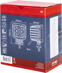 Pièces agricoles - Eclairage - Phare de travail LED carré 42W 3780lm 10/30V, 100x très longue portée 6 LED Kramp