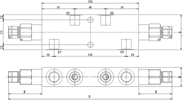 Pièces agricoles - Hydraulique - Soupape d'équilibrage N1116 3/8 G5P4
