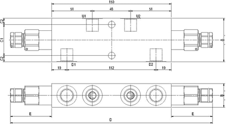 Pièces agricoles - Hydraulique - Soupape d'équilibrage N1116 3/8 G5P4