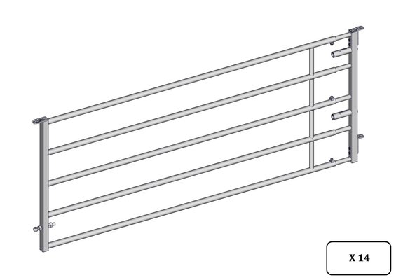 Materiels - Cage de contention - PACK DE 14 PANNEAUX D'HERBAGE L.3/4M EMBOITEE
