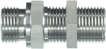 Pièces agricoles - Hydraulique - Raccord de cloison droit M/M 1/4" BSP SS