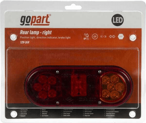 Pièces agricoles - Eclairage - Feu arrière LED rectangle droit câblé