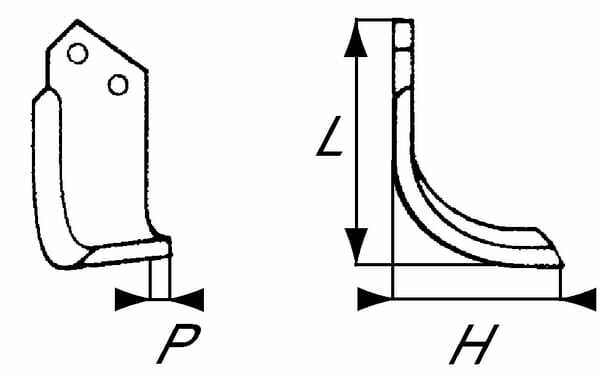 Pièces agricoles - Travail du sol - Lame de fraise g. Pegoraro