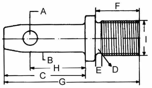 Pièces agricoles - Tracteur pièce adaptable - Axe de stabilisateur 22x106mm filetage: 7/16" UNFx64mm Kramp