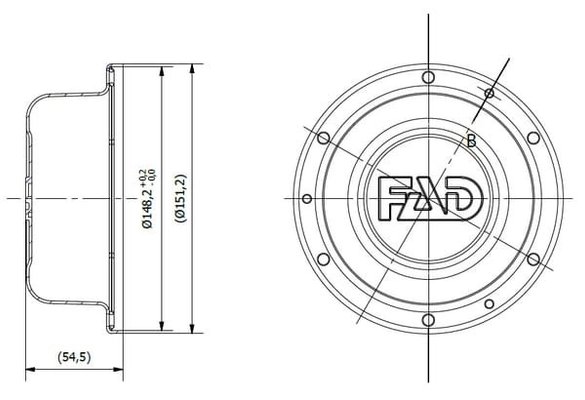 Pièces agricoles - Pièce divers - Enjoliveur Ø148,2mm, 6 trous, 7mm
