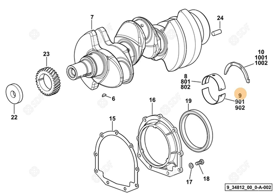 Pièces agricoles - Pieces moteur - DEMI-COUSS.DE PALIER